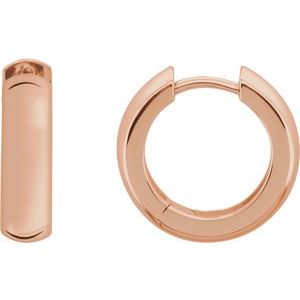14K Rose 16 mm Hinged Hoop Earrings
