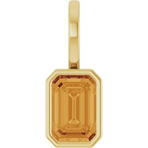 14K Yellow Natural Citrine Pendant
