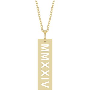 14K Yellow 2024 Year Roman Numeral 16-18 Necklace"
