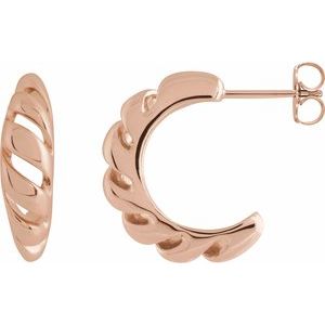 14K Rose Rope 18.9 mm Hoop Earrings