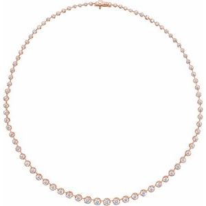 14K Rose 6 3/4 CTW Lab-Grown Diamond Line 16 Necklace"