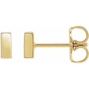 14K Yellow Bar Earrings