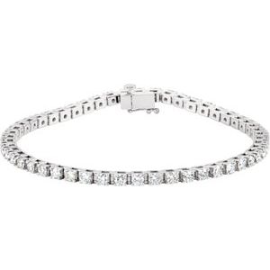 14K White 3 1/2 CTW Natural Diamond Line 7 1/4 Bracelet"