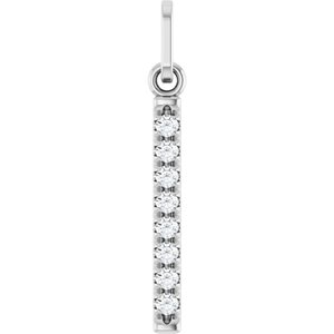 Platinum 1/10 CTW Lab-Grown Diamond Bar Pendant