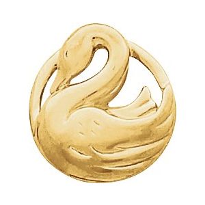 14K Yellow Swan Pendant