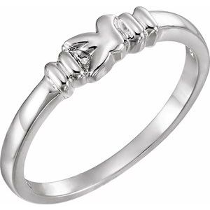 14K White Holy Spirit Chastity Ring Size 4