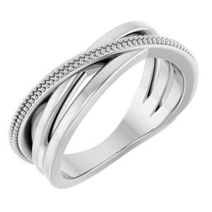 Platinum Criss-Cross Ring