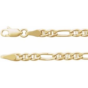 14K Yellow 3.95 mm Hollow Anchor 8 Chain"