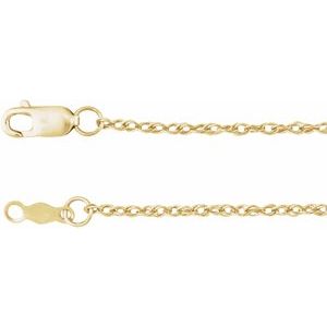 14K Yellow 1.25 mm Rope 20 Chain"
