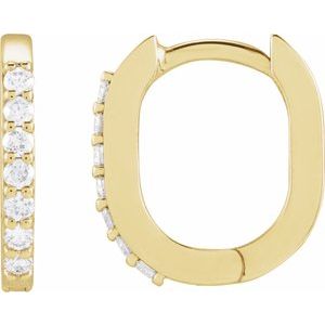 14K Yellow 1/6 CTW Natural Diamond 15 mm Hoop Earrings