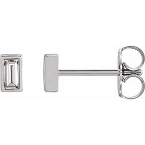 Platinum 1/8 CTW Natural Diamond Bezel-Set Earrings