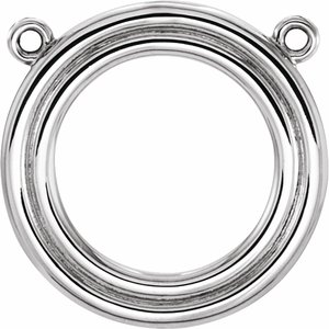 18K White 15.9 mm Circle Necklace Center