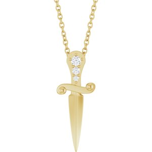 Accented Dagger Necklace or Pendant