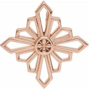 14K Rose 19.36x19.36 mm Vintage-Inspired Geometric Pendant