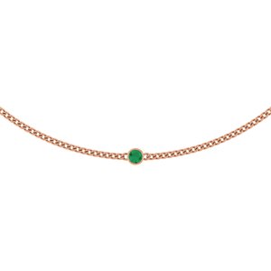 14K Rose Lab-Grown Emerald 16 Necklace"