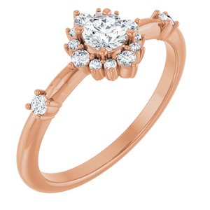 14K Rose 3/8 CTW Lab-Grown Diamond Halo-Style Ring