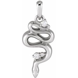 Platinum .03 CTW Natural Diamond Serpent Pendant