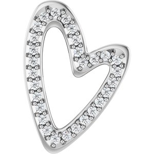 14K White 1/5 CTW Natural Diamond Heart Slide Pendant