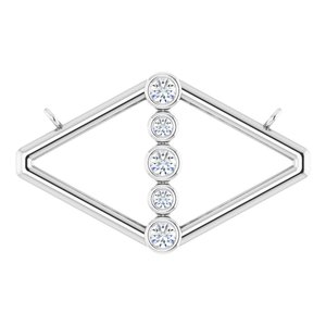Platinum 1/8 CTW Natural Diamond Geometric Necklace Center