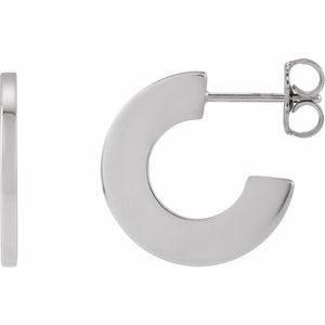 Platinum Geometric 16 mm Hoop Earrings
