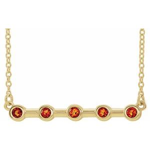 14K Yellow Natural Citrine Bezel-Set Bar 18 Necklace"
