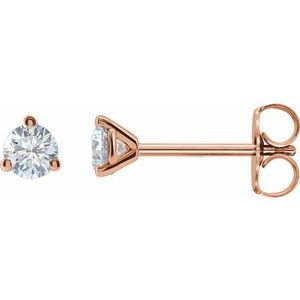 14K Rose 1/4  CTW Lab-Grown Diamond Stud Earrings