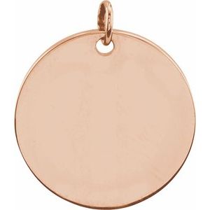14K Rose Be Posh® Engravable Disc Pendant