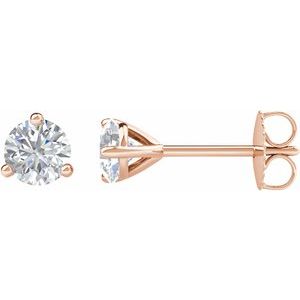 14K Rose 1/2 CTW Natural Diamond Stud Earrings