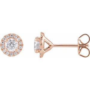 14K Rose 3/4 CTW Lab-Grown Diamond Stud Earrings
