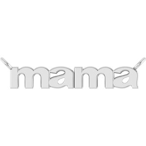 14K White Mama Necklace Center