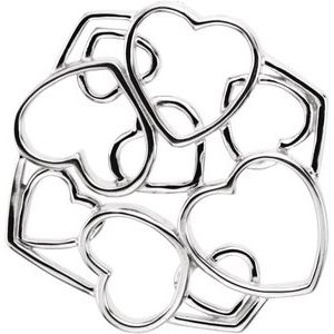 14K White Freeform Heart Pendant