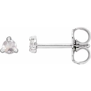 Platinum .08 CTW Rose-Cut Natural Diamond Stud Earrings