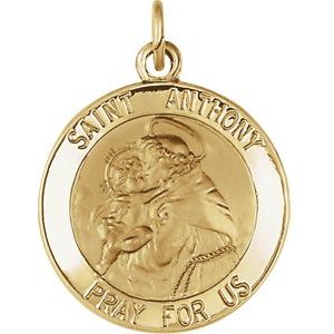 14K Yellow 18 mm St. Anthony Medal
