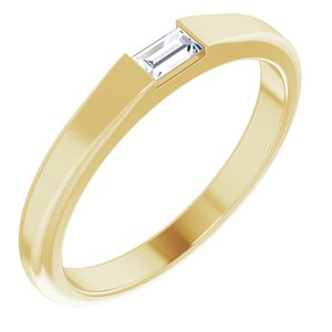 14K Yellow 1/10 CT Natural Diamond Stackable Ring