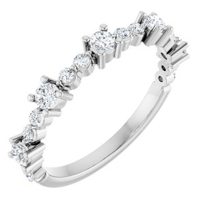14K White 1/2 CTW Natural Diamond Ring