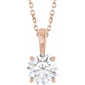 14K Rose 1 1/4 CT Lab-Grown Diamond 18 Necklace"