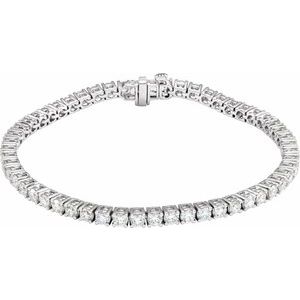 14K White 5 CTW Lab-Grown Diamond Line 7 Bracelet"