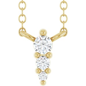 14K Yellow .05 CTW Natural Diamond Graduated 18 Necklace"