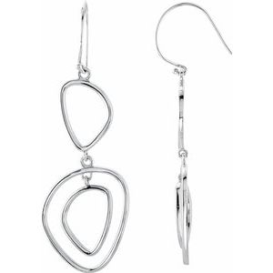 14K White Right Open Silhouette Earring