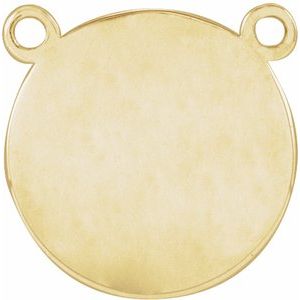 14K Yellow Engravable Disc Necklace Center