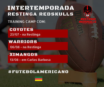 Restinga Redskulls terá 3 encontros em intensa inter temporada