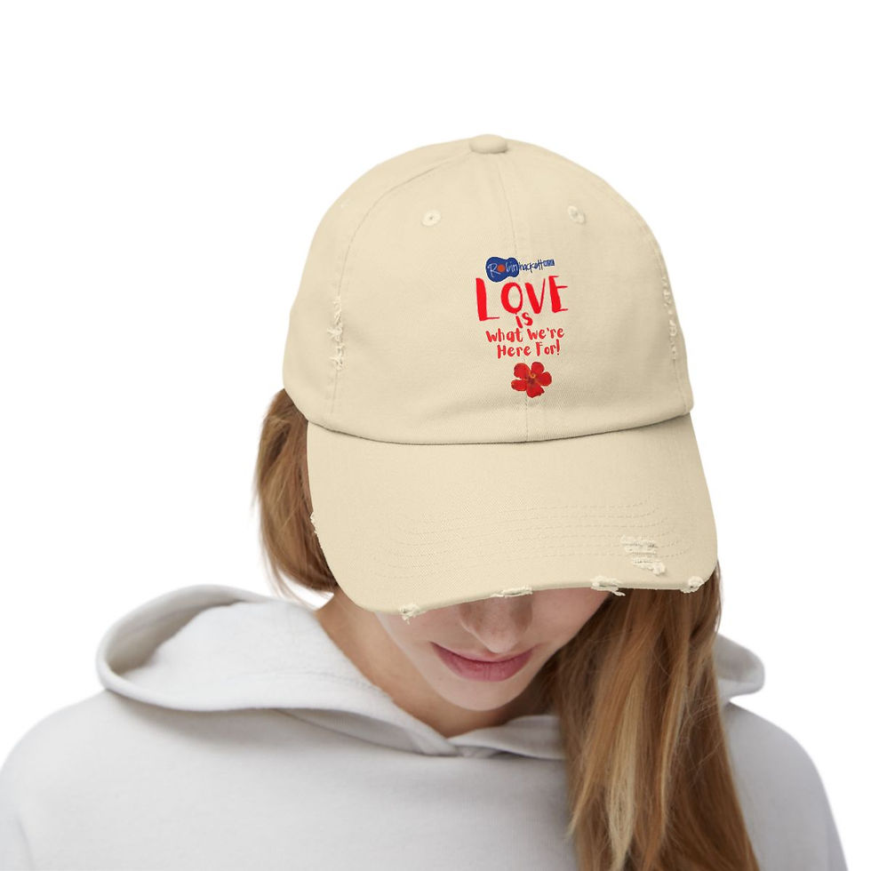 Thumbnail: Love is what we're here for Unisex Distressed Cap