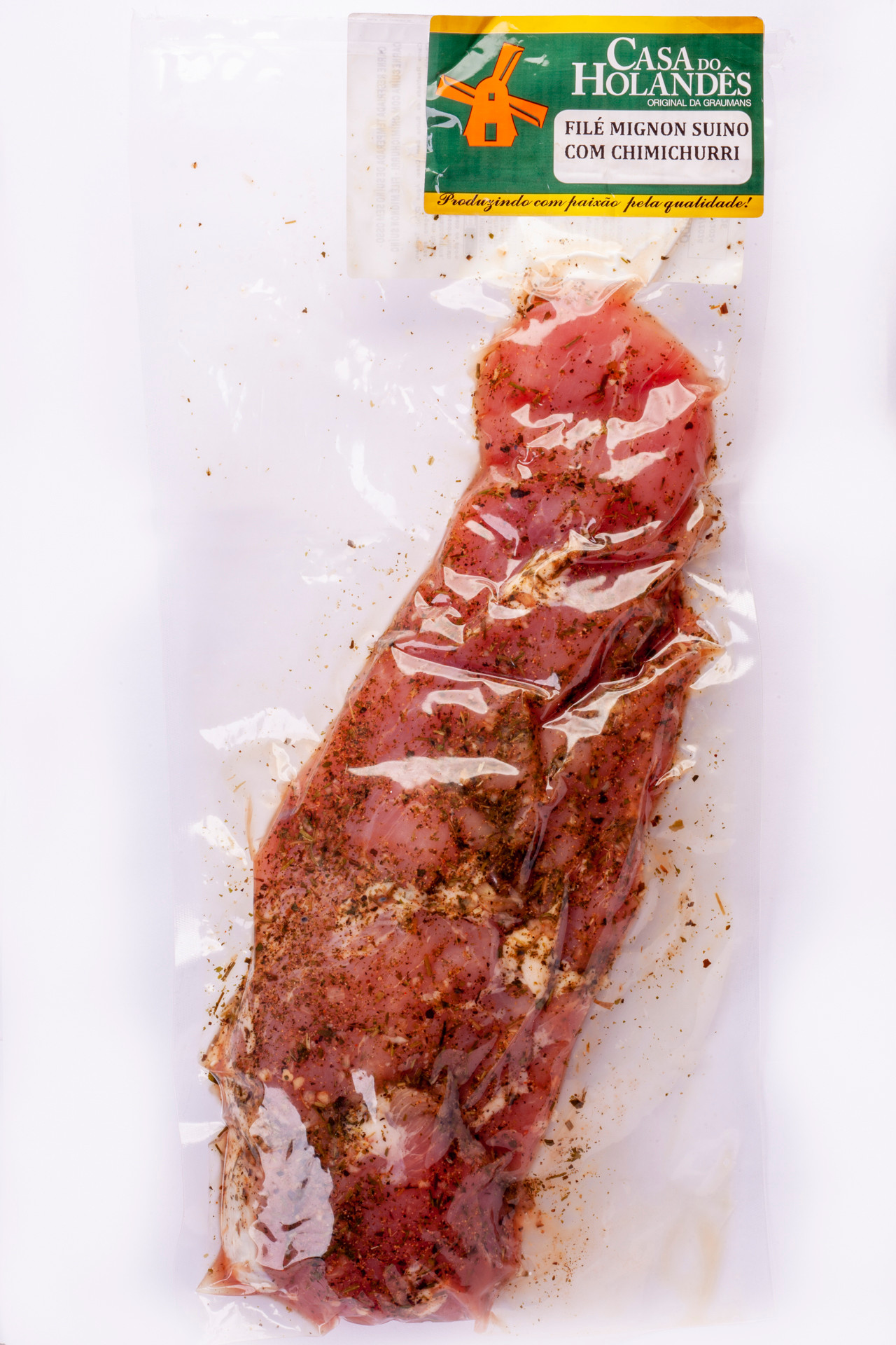 Filé Mignon Suíno Com Chimichurri - Carne Resfriada Temperada De Suíno Sem Osso