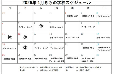 1月の予定
