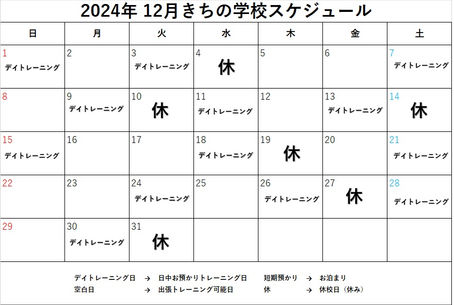 12月の予定