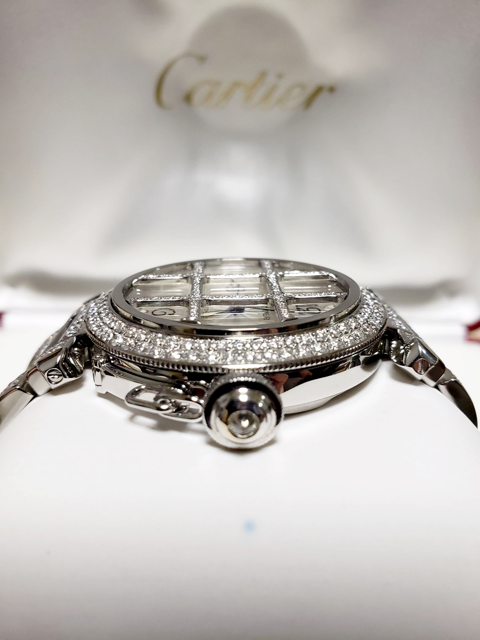 サムネイル： Cartier Pasha CHRONOGRAPH 2995 20ct White Diamond AUTOMATIC STEEL WATCH