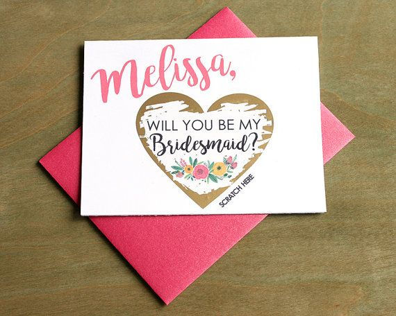 bridesmaid scratch card proposal card