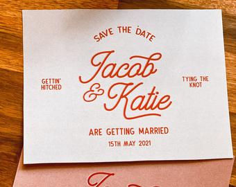 70s inspired trend save the date wedding