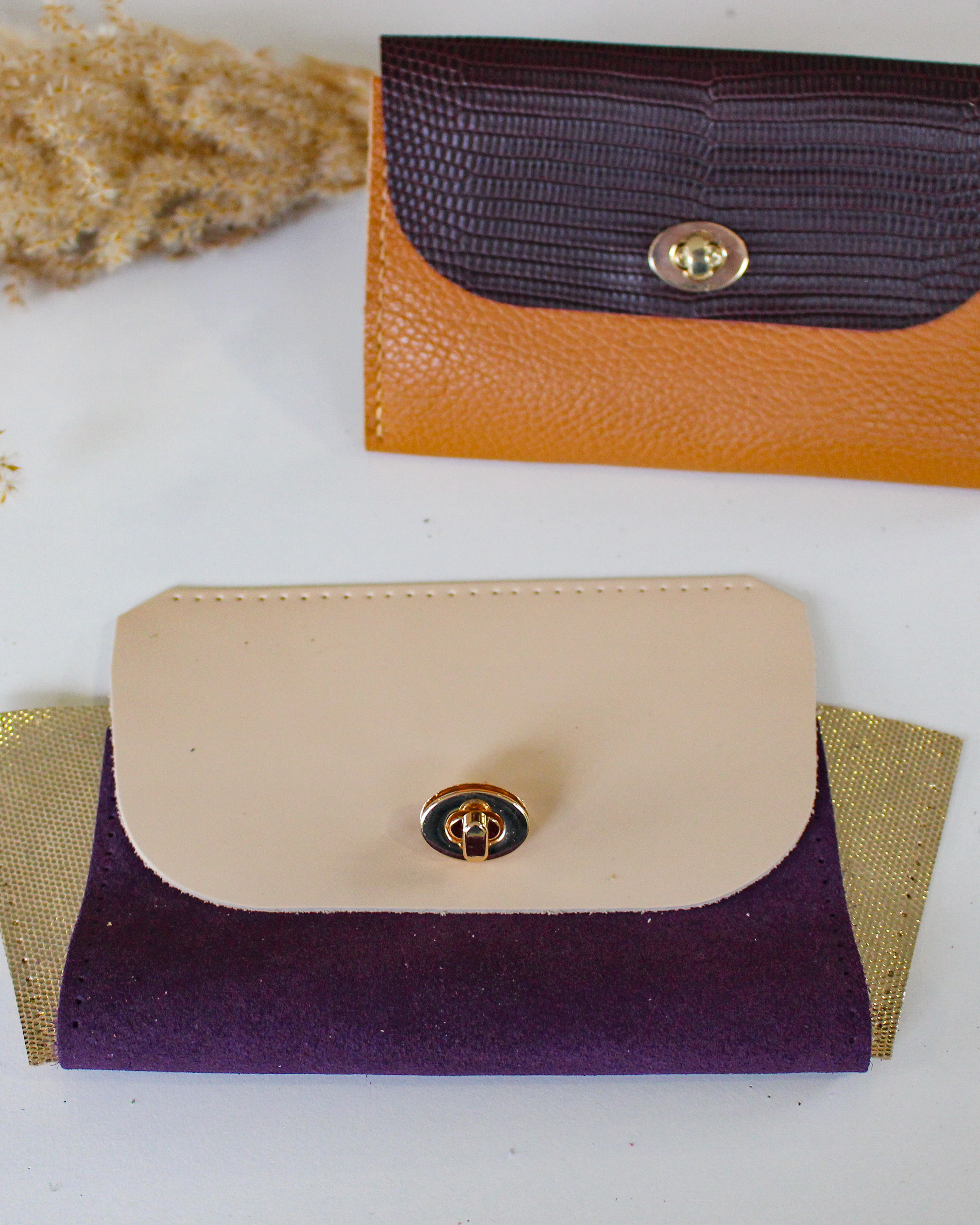 KIT PORTEFEUILLE - violet & crème
