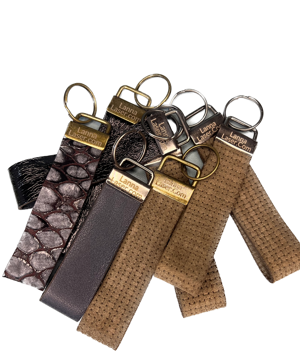 Thumbnail: Leather Key Chain 25mm with engraved clasp (pack of 10)